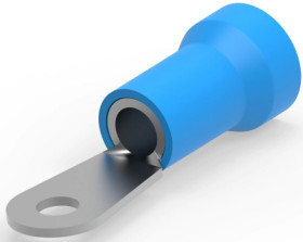 Insulated ring cable lug, 13-15 mm², AWG 6, 5 mm, blue, 52265