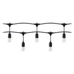 Zestaw girlanda oświetleniowa -1 sznur 5m (5 opraw) + 5 żarówek LED 1W E27, 3000K - ciepła + 1 żarówka gratis!,LG-1/5M/E27/3