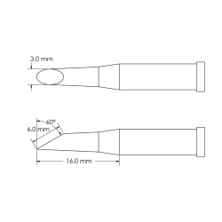 Grot lutowniczy ołówkowy Metcal do Lutownica Kopytko 3.0 x 16 mm GT4