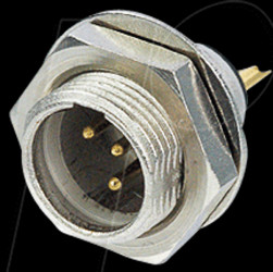 RT5MPR TINY xlr panel connector, 5-pin, wall thicknesses of up to 3 mm