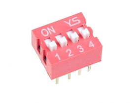 DIP Switch RoHS X 4 Czerwony (2szt)