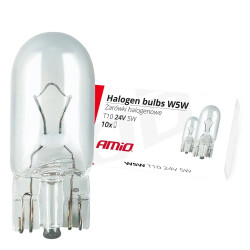 Żarówka samochodowa halogenowa 24V W5W T10 5W W2.1x9.5d (E8) AMIO-01002