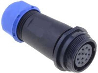 SPP2111-12GZ Gniazdo12 pin na kabel (7-12mm) okrągły, zakręcany, wodoodporny - gwint zewnętrzny 400V, 5A