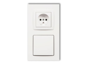 DECO Gniazdo odkurzacza centralnego z gniazdem pojedynczym z uziemieniem DECOvac biały DGV-2 KARLIK