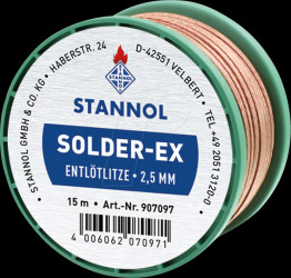 907097 Desoldering braid Solder-Ex, copper, 15 m x 2.5 mm