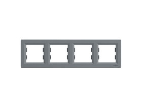 ASFORA Ramka 4 poczwórna pozioma stal EPH5800462 SCHNEIDER ELECTRIC