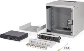 10 inch network kit, 6U, (H x W x D) 325 x 315 x 300 mm, IP20, gray, DN-49100-SET