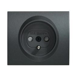 Thea Blu Gniazdo Z Uziemieniem Z Przesłonami Styków, Kolor Grafit, Plakietka / Wbtr0213-5dg