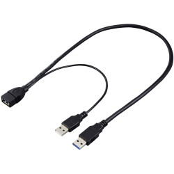 Renkforce RF-5719752 USB cable USB 3.0 USB-A plug to socket 0.50m Black