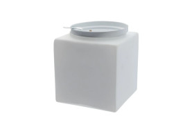 PLAFON G-8, E27, 60W, biała-stal malowana proszkowo, klosz matowy-szkło, IP20 G01 G-8