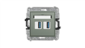 Icon Mechanizm Gniazda Podwójnego 2Xusb A-A 3.0 Szałwiowy 61Igusb-6