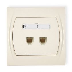 Gniazdo telefoniczne podwójne 2xRJ11, 4-stykowy