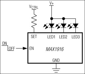 Low-Dropout, Constant-Current Triple White LED Bias Supply