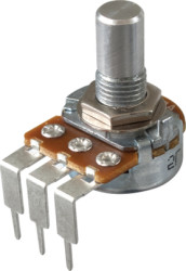 Potencjometr Alpha 25k/B liniowy PCB-V (oś 6,3mm)