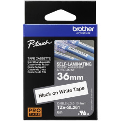 Brother TZESL261 Label Tape Black on White Laminated 36mm x 8m
