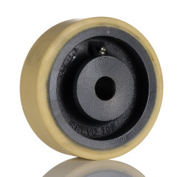 Kółko do wózka, Lite, Poliuretan, obc.: 900kg, śred.: 150mm, szer.: 50mm