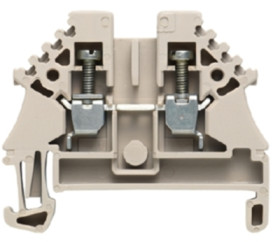 Through terminal block, screw connection, 0.5-4.0 mm², 2 pole, 24 A, 6 kV, dark beige, 1040800000
