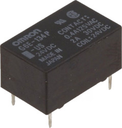 Relay, 1 Form C (NO/NC), 24 V (DC), 2.88 kΩ, 3 A, 220 V (DC), 250 V (AC), monostable, G6E-134P-US 24VDC
