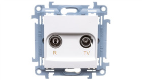 Simon 10 Gniazdo Antenowe R-Tv Zakończeniowe Białe Ip20 Caz.01/11