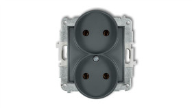 Icon Mechanizm Gniazda Podwójnego Do Ramki Bez Uziemienia 2X2p (Bez Przesłon...