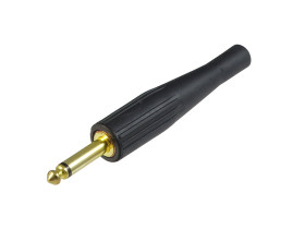 Wtyk JACK 6.3mm mono złocony czarny