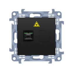 Simon 10 Gniazdo światłowodowe / optyczne pojedyncze SC/APC czarny mat CGS1.01/49