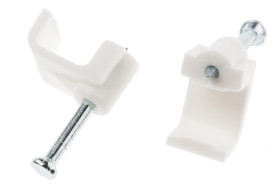 Spinka do kabli 9.8 x 10 x 10mm materiał: PE Biały Zacisk kablowy prostokątny