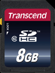 TS8GSDHC10 SDHC Card 8GB, Transcend Class 10 (Premium)