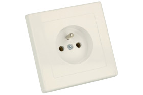 Gniazdo; zasilające AC; CEE 7/5 sieciowe z/u; GPt-16 Jw BI; podtynkowe; 16A; 250V; śrubowy; TIMEX-ELEKTRO; RoHS; IP20