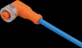 Sensor actuator cable, M12 cable socket, angled, A to open end, 5 pole, 5 m, PUR, blue, 1 A, ENC11A