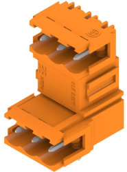 Pin header, 6 pole, pitch 5.08 mm, angled, orange, 1726290000