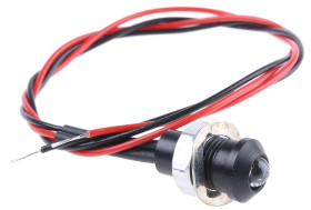 Lampka kontrolna do montażu panelowego, Żółta 8mm Wyprowadzenia Oxley