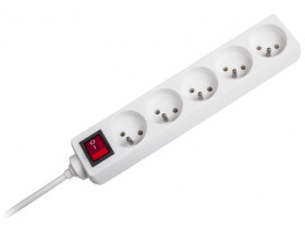 Przedłużacz sieciowy 5 gniazd z przełacznikiem, 3m (1,5mm)