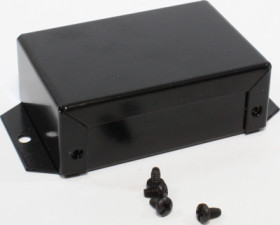 Aluminum enclosure, (L x W x H) 81 x 56 x 28 mm, black (RAL 9005), IP32, 1411FBCBK