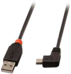 LINDY Kabel USB USB 2.0 Złącze męskie USB-A, Złącze męskie USB Mini-B 1.00 m czarny 31971