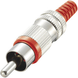 TruComponents 202701 RCA connector Plug, straight,Pins:2 Red