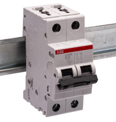 Wyłącznik nadprądowy MCB, Typ B, 2-biegunowy, 25A, 440V, 125V, na szynę DIN, ABB S202M-B25, S200M