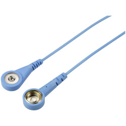 TRU COMPONENTS TC-12358912 ESD earth cable Light blue 1.8m 4mm stud &amp;10mm socket