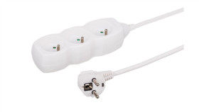 Przedłużacz 3-Gniazdowy, 5M Biały, 3X1,0Mm Owy / 34350