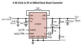 7V, 500mA Synchronous Buck-Boost DC/DC Converter
