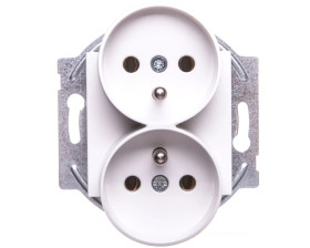 Karre Gniazdo Podwójne Z Uziemieniem, Kolor Biały / 90964671