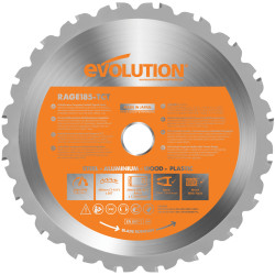 Evolution Power Tools R185TCT-20CS Multi-Material Saw Blade 185 x 20mm x 20T