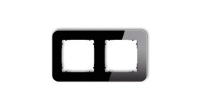 Icon Ramka Uniwersalna Podwójna Zaokrąglona - Efekt Szkła (Ramka: Czarna...