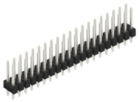 Pin header, 40 pole, pitch 2.54 mm, straight, black, 10055300
