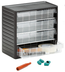 Regał szufladkowy, kolor: Szary, materiał: PP, 290mm x 310mm x 180mm, RS PRO