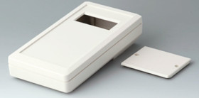 ABS handheld enclosure, (L x W x H) 195 x 101 x 59 mm, gray white (RAL 9002), IP65, A9074407