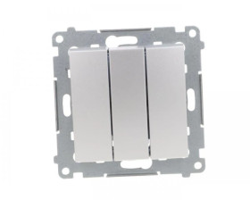 Simon 54 Łącznik potrójny, szybkozłącza, srebrny mat DW31.01/43