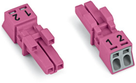 Socket, 2 pole, push-in, 1.5 mm², pink, 890-282
