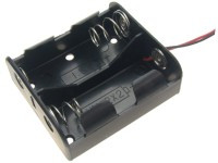 BAT2XR14-B-2 Koszyk baterii 2 x R14 (B) z tworzywa z kabelkiem; wymiary: 60 x54 x 22 mm