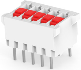 DIP switche, Off-On, 5 pole, straight, 10 mA/50 VDC, 5161390-5